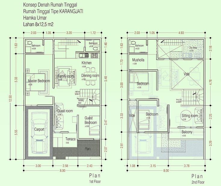 Detail Gambar Kerja Denah Rumah 2 Lantai Nomer 50