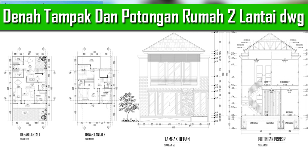 Detail Gambar Kerja Denah Rumah 2 Lantai Nomer 6