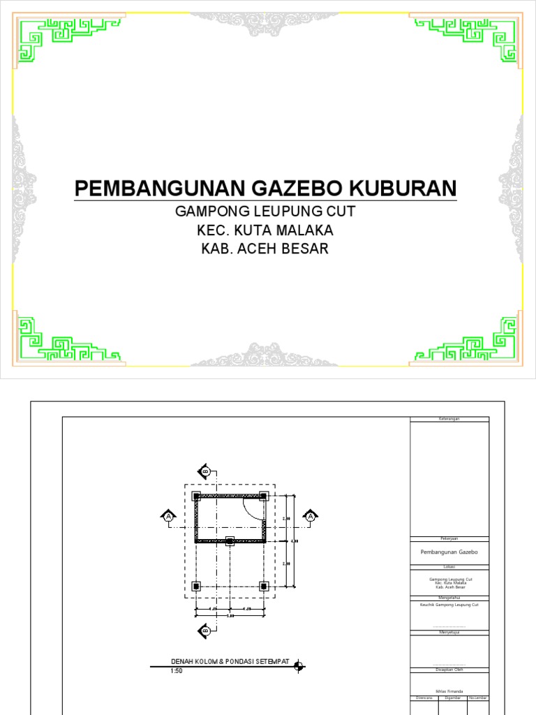 Detail Gambar Kerja Detail Gazebo Nomer 4