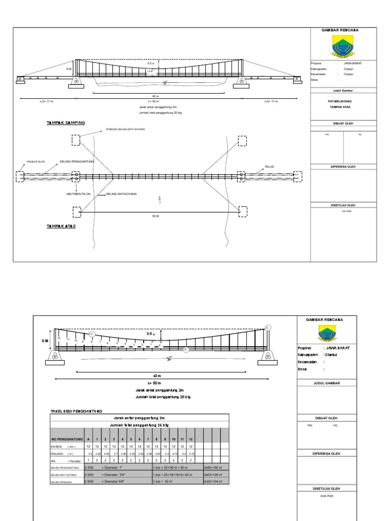 Detail Gambar Kerja Jembatan Gantng Nomer 14