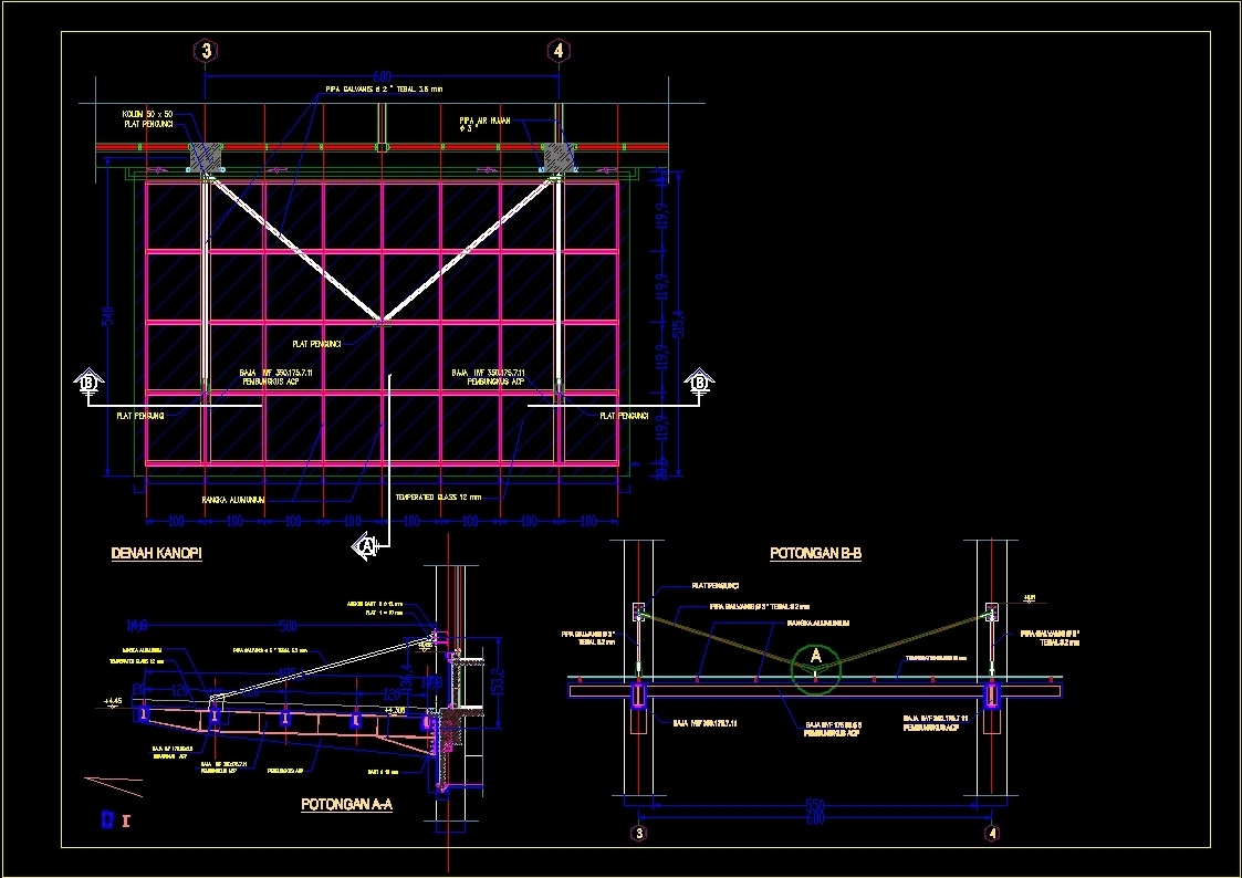 Detail Gambar Kerja Kanopi Nomer 6