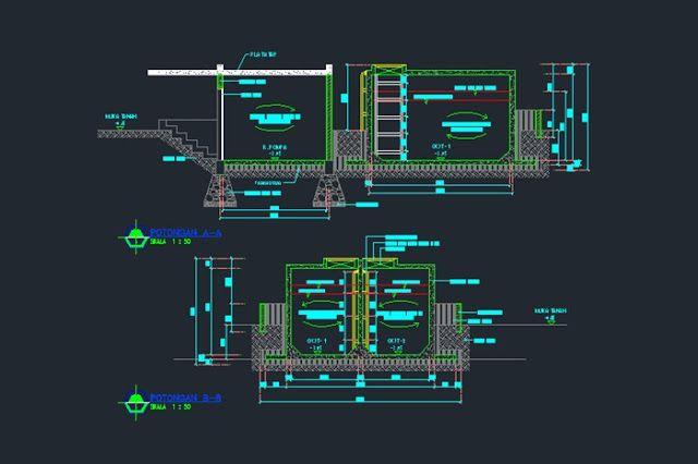 Detail Gambar Kerja Kolam Renang Dwg Nomer 28