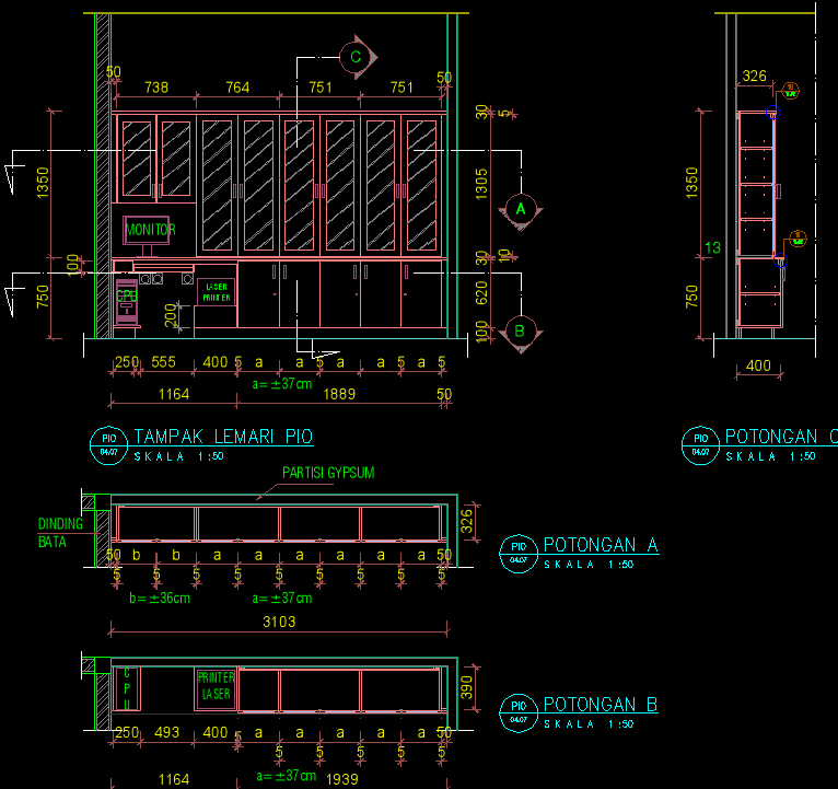 Detail Gambar Kerja Lemari Nomer 12