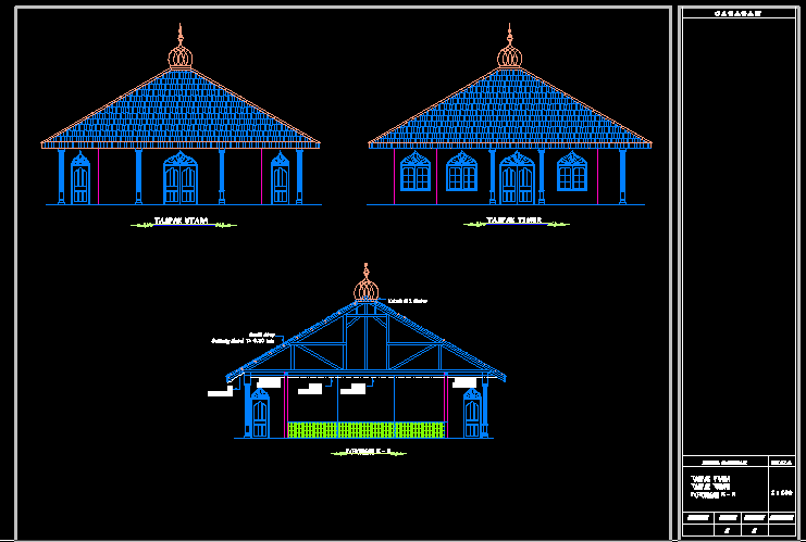 Detail Gambar Kerja Masjid Dwg Koleksi Nomer 6