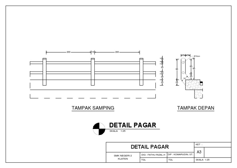 Detail Gambar Kerja Pagar Nomer 18