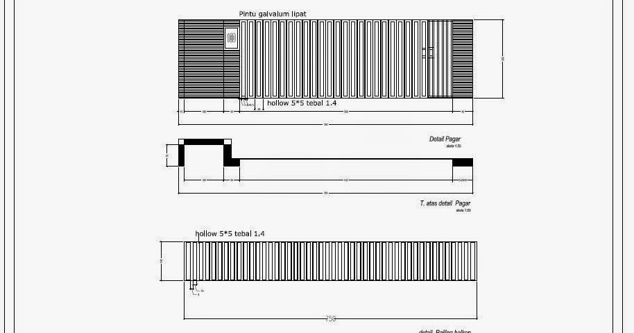 Detail Gambar Kerja Pagar Nomer 26