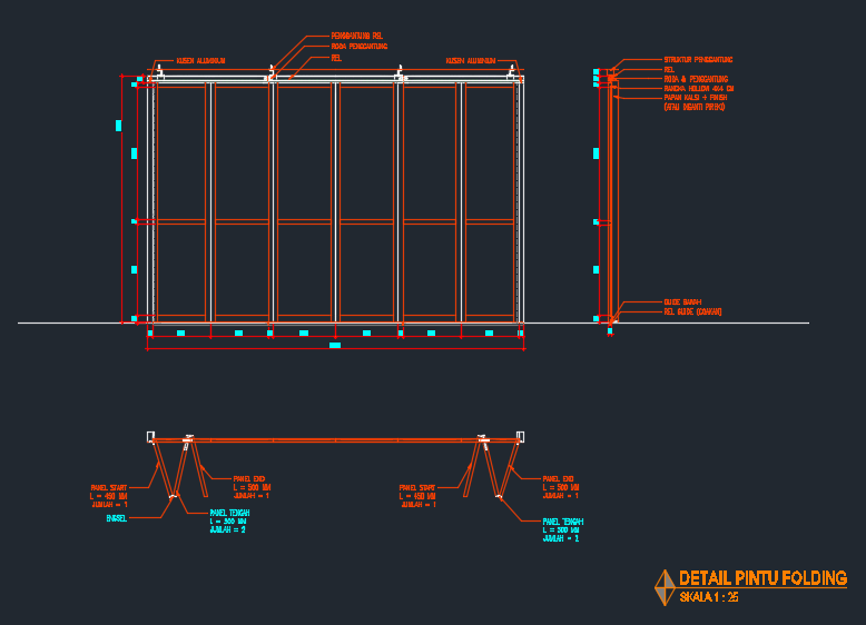 Detail Gambar Kerja Pintu Sliding Garasi Nomer 5