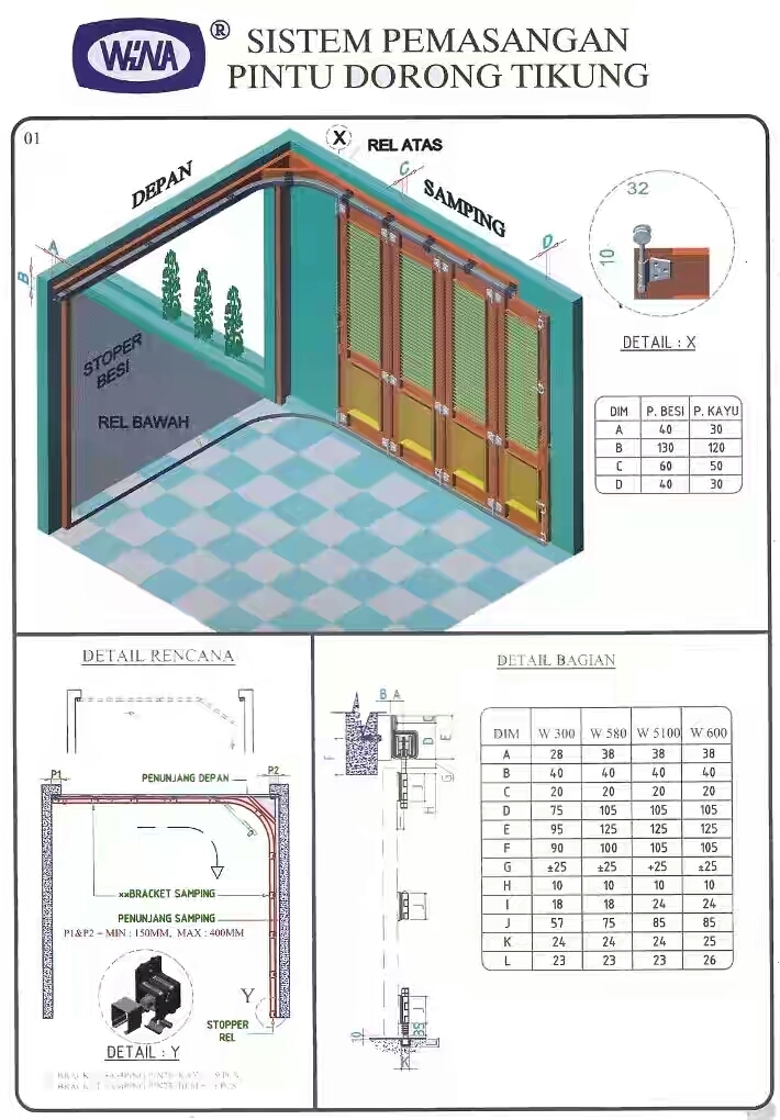 Detail Gambar Kerja Pintu Sliding Garasi Nomer 6