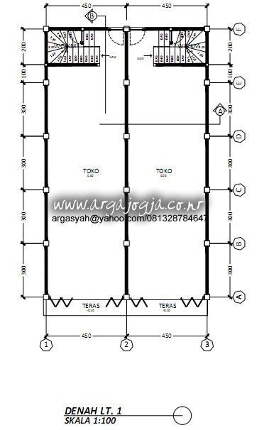 Detail Gambar Kerja Ruko 2 Lantai Nomer 13