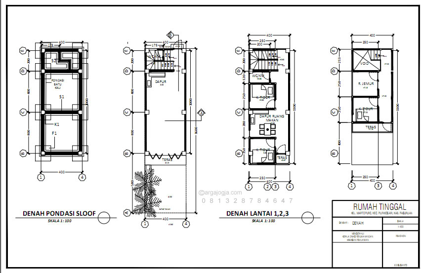 Detail Gambar Kerja Ruko 2 Lantai Nomer 18