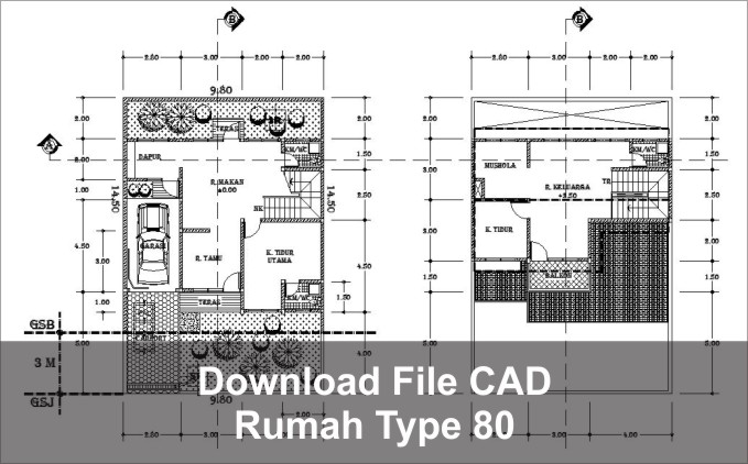 Detail Gambar Kerja Rumah 1 Lantai Dwg Nomer 23