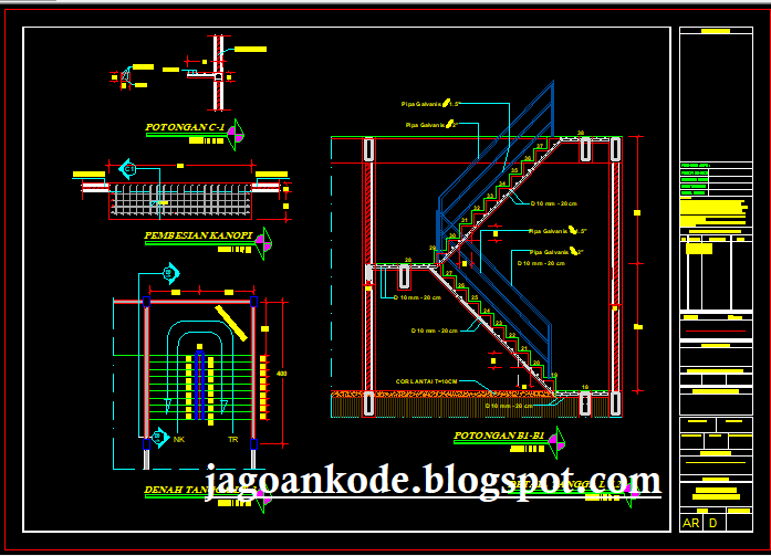 Detail Gambar Kerja Rumah 1 Lantai Dwg Nomer 50