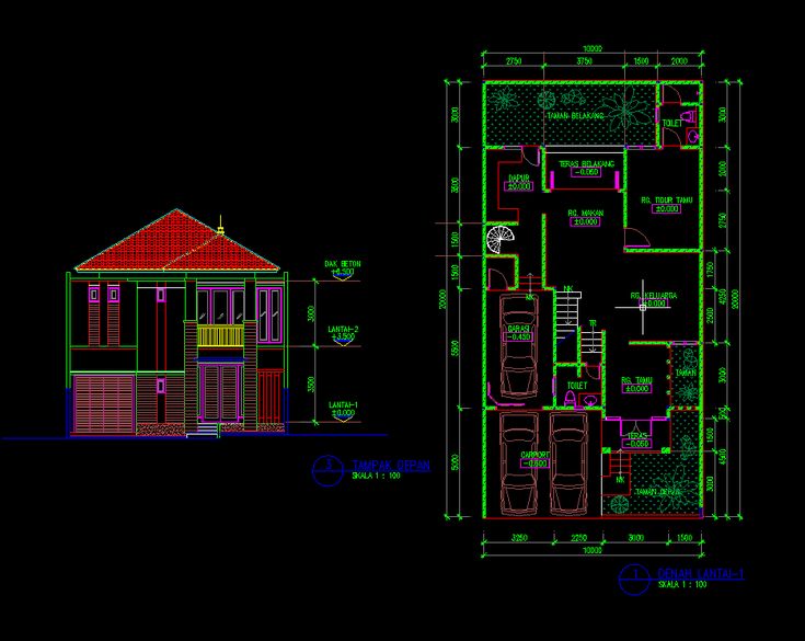 Detail Gambar Kerja Rumah 1 Lantai Lengkap Dwg Nomer 46