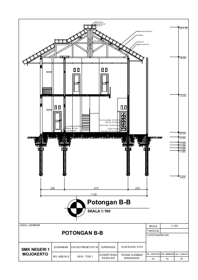 Detail Gambar Kerja Rumah 2 Lanta Nomer 30