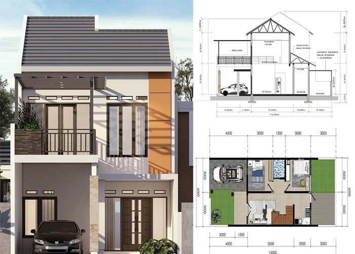 Detail Gambar Kerja Rumah 2 Lantai Lengkap Nomer 48