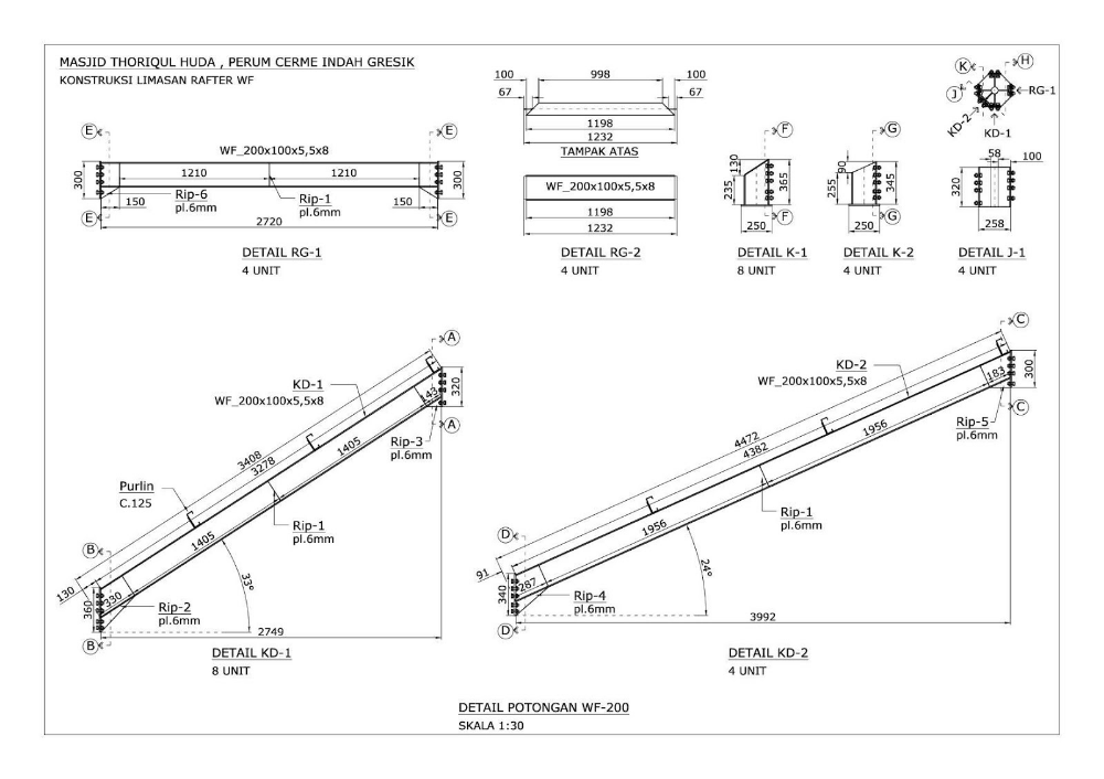 Detail Gambar Kerja Rumah Dengan Atap Miring Nomer 12