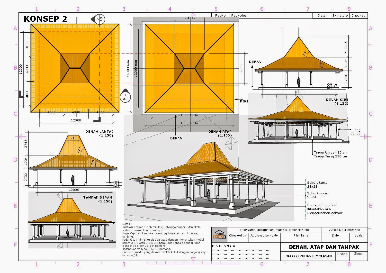 Gambar Kerja Rumah Joglo 51+ Koleksi Gambar