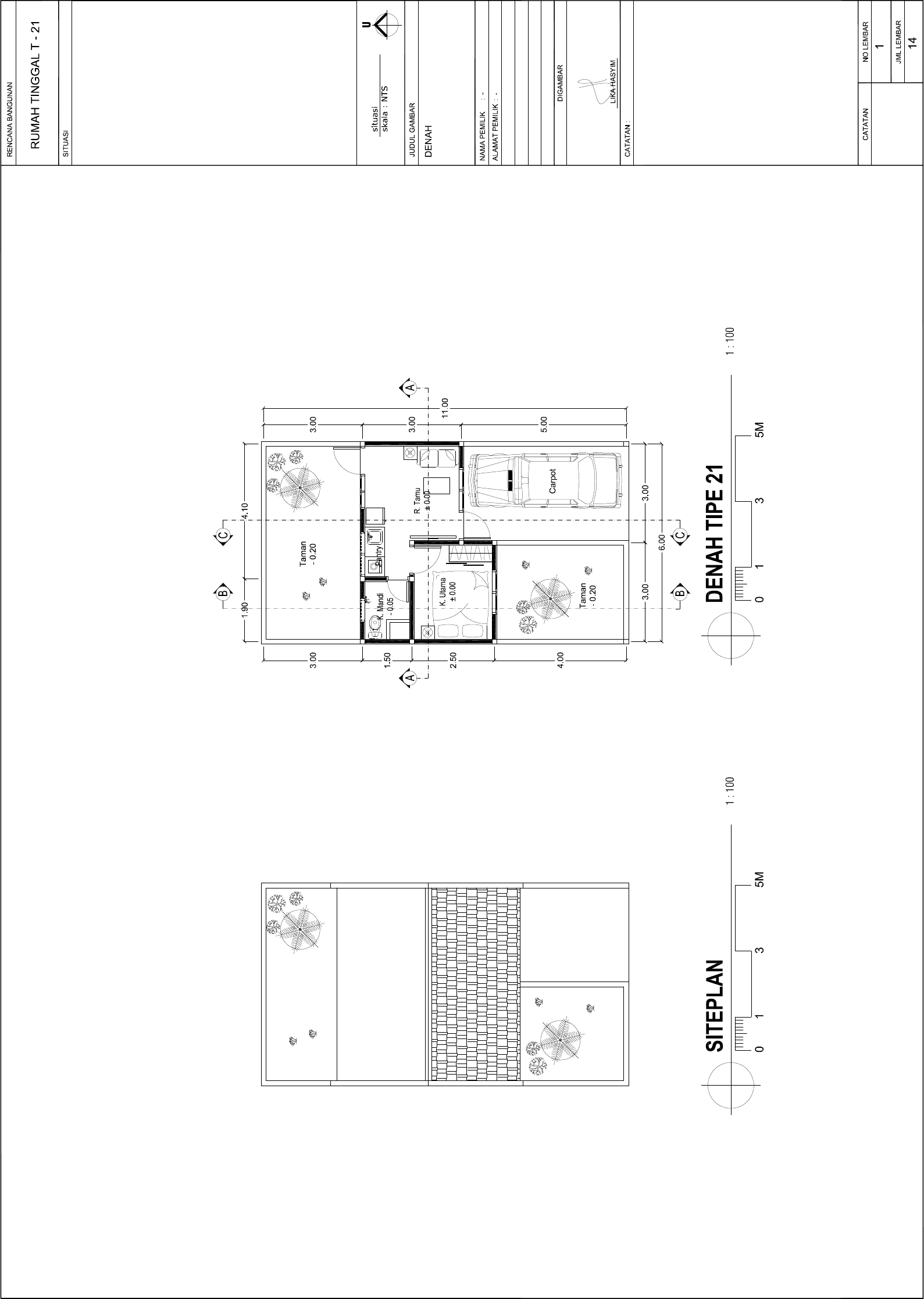 Gambar Kerja Rumah Type 21 - 48+ Koleksi Gambar