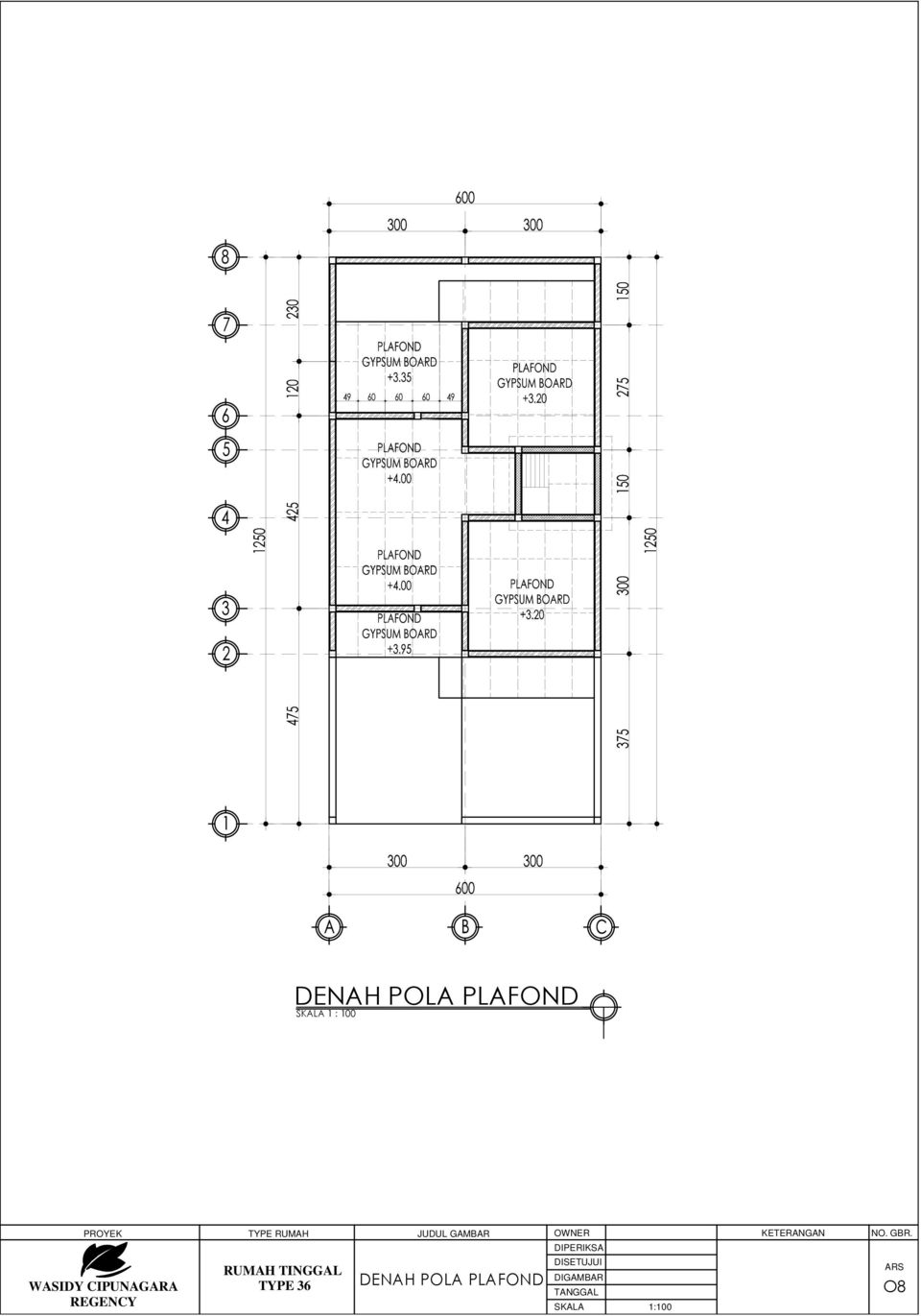 Detail Gambar Kerja Rumah Type 36 Dwg Nomer 47