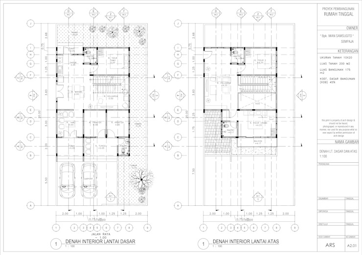 Detail Gambar Kerja Tampak Yang Benar Denah Lengkap Dengan Notasi Nomer 7