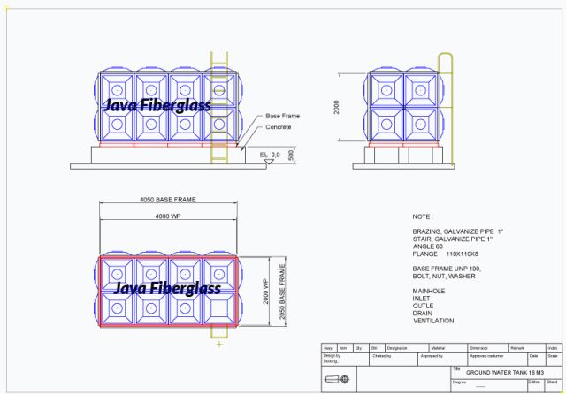 Detail Gambar Kerja Tandon Air Tinggi 3m Nomer 52