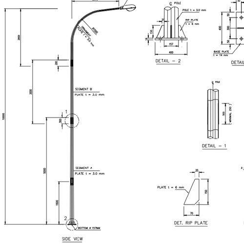 Detail Gambar Kerja Tiang Lampu Nomer 16