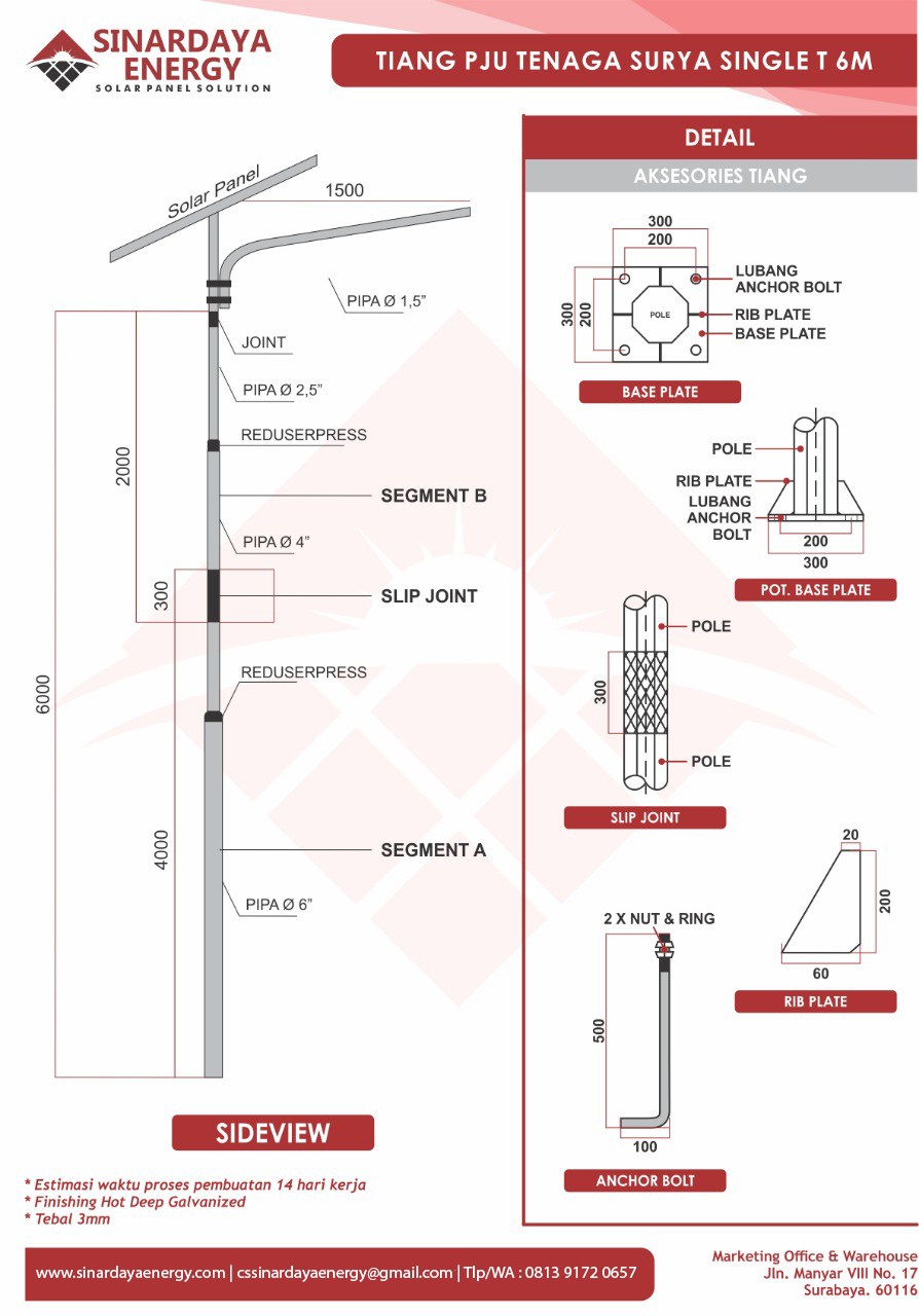 Detail Gambar Kerja Tiang Lampu Nomer 6