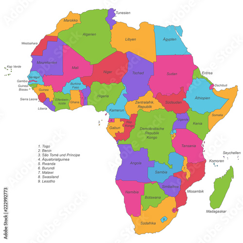 Afrika Politische Karte - KibrisPDR