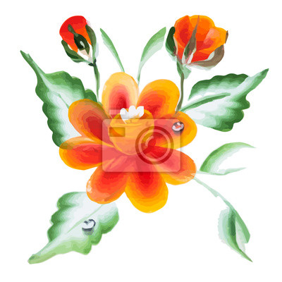 Detail Blumen In Aquarell Gemalt Nomer 11