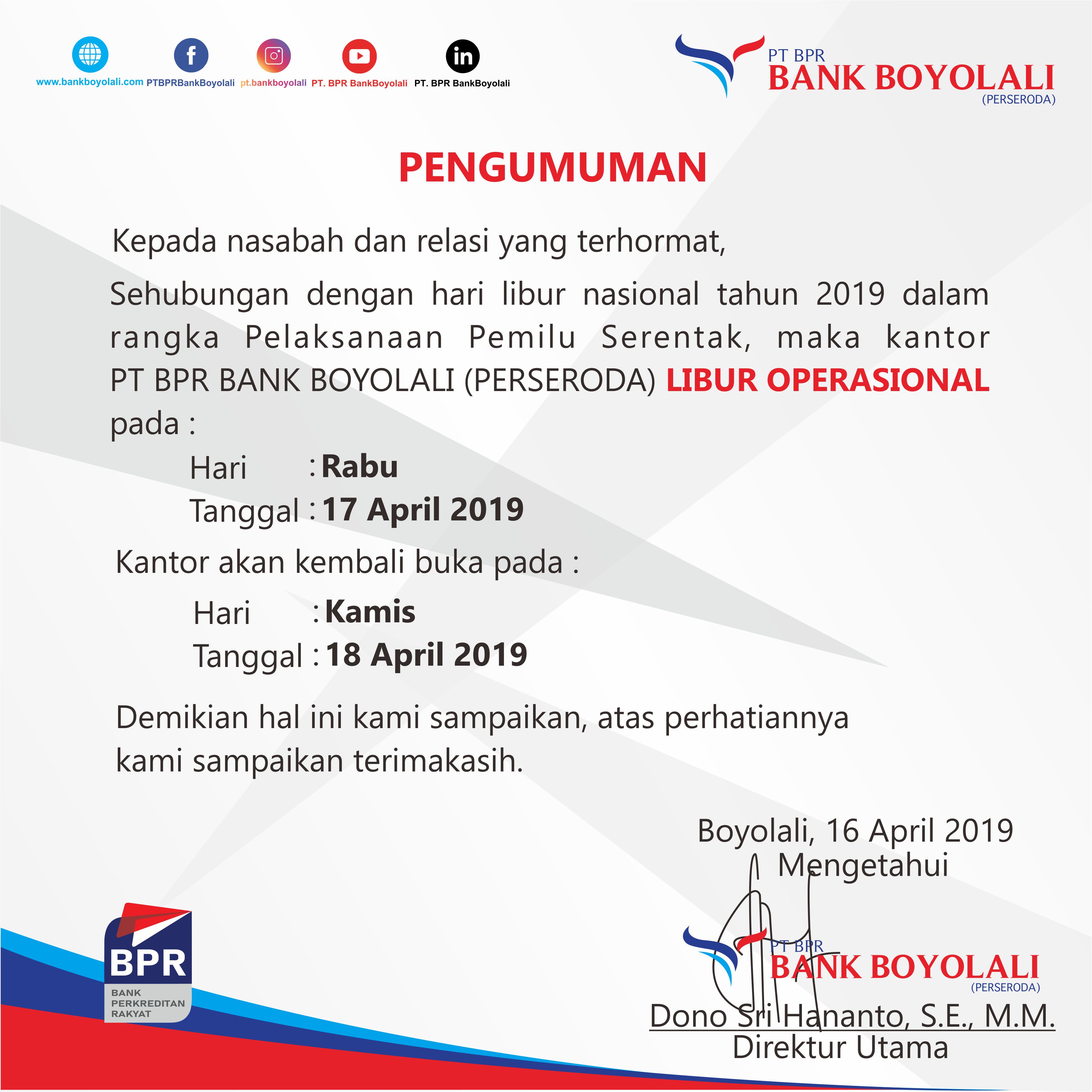 Detail Contoh Pengumuman Libur Nomer 30