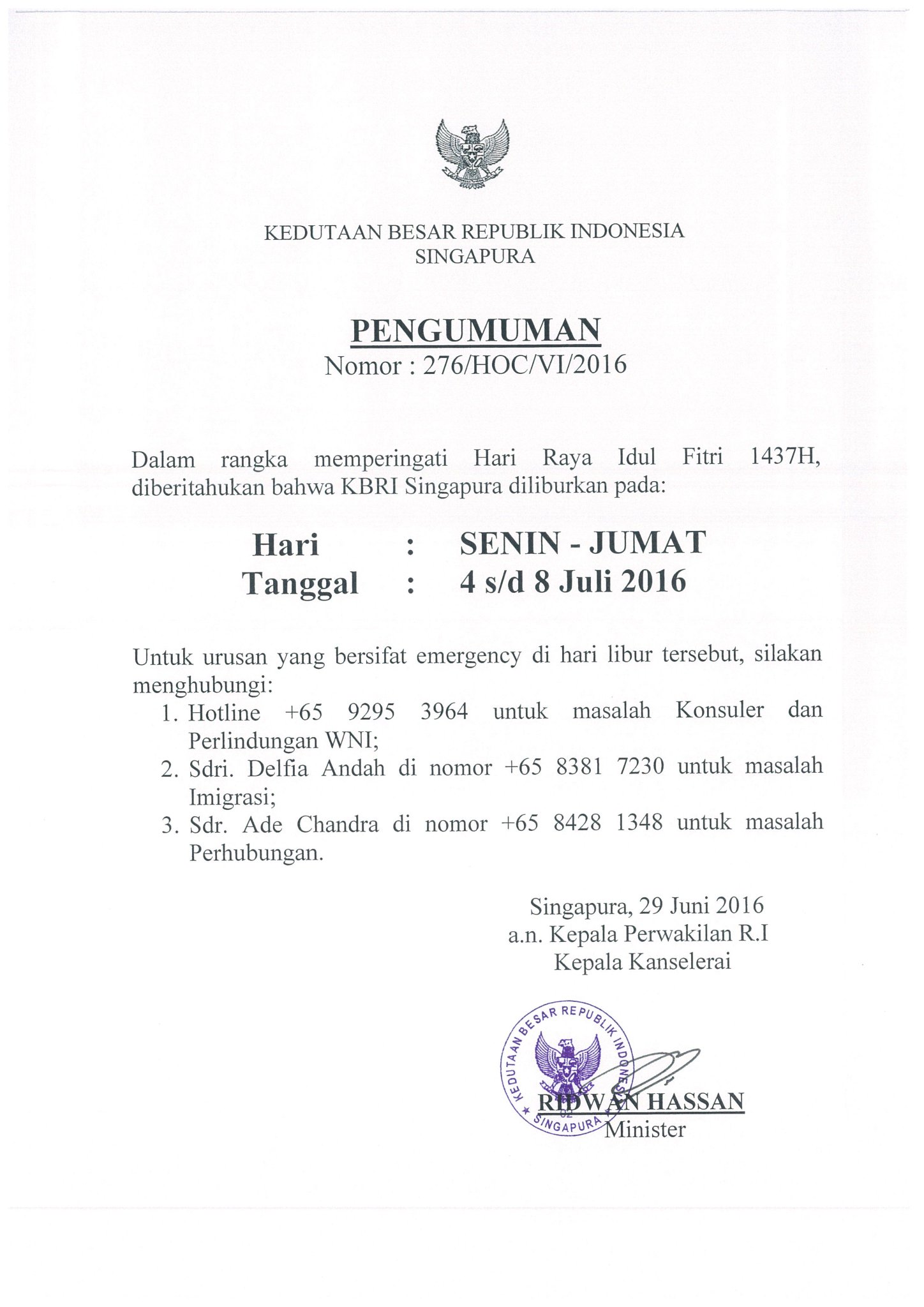 Detail Contoh Pengumuman Libur Kantor Nomer 18