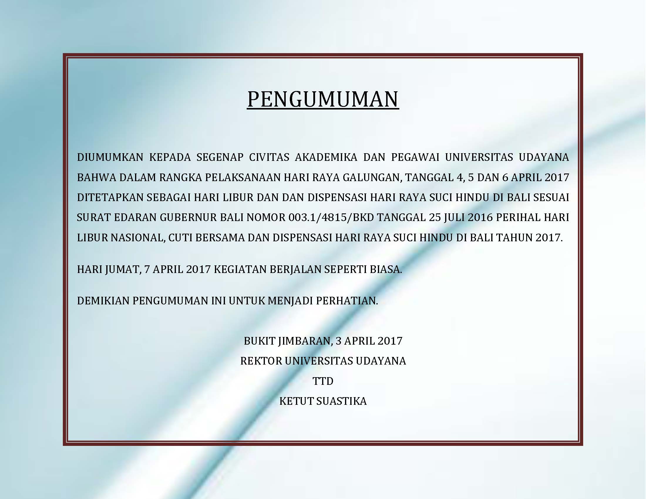 Detail Contoh Pengumuman Libur Kantor Nomer 27