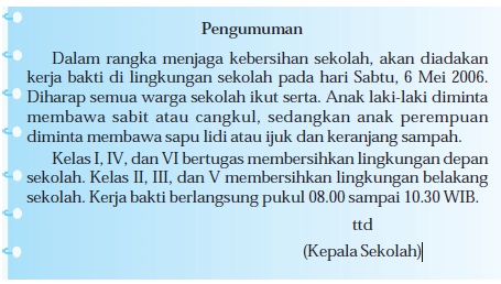 Detail Contoh Pengumuman Tentang Kebersihan Kelas Nomer 40