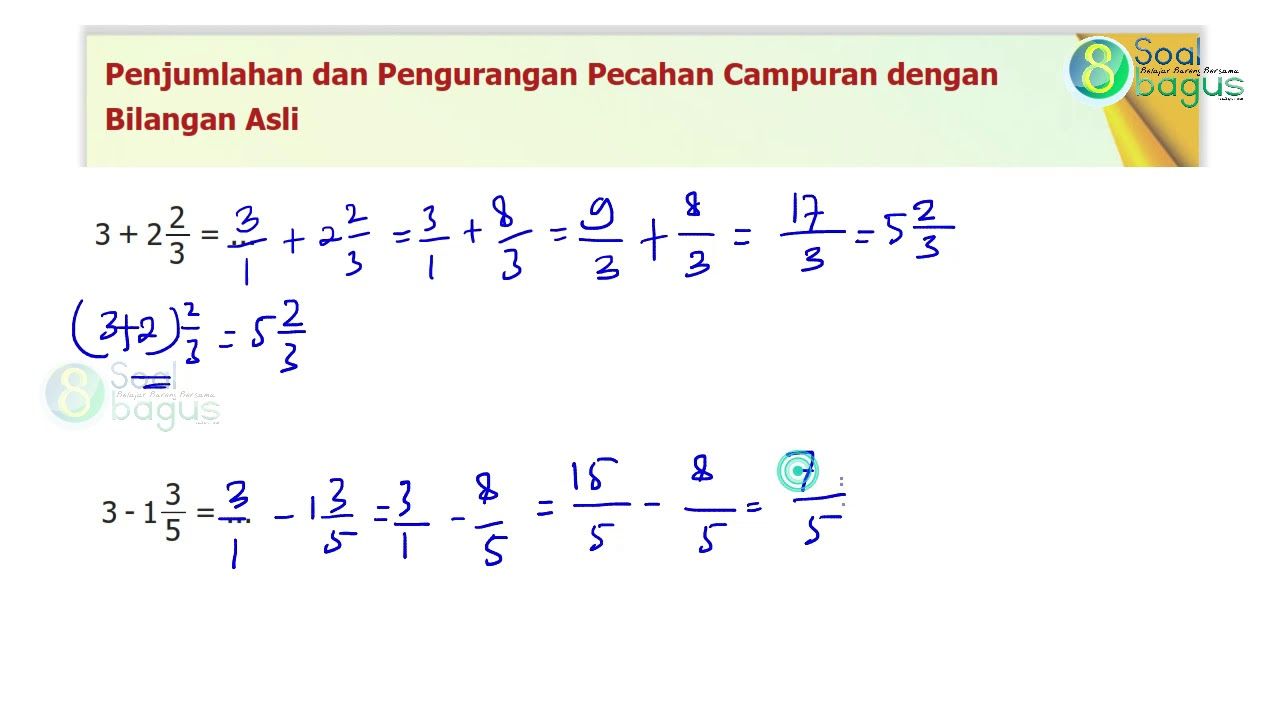 Detail Contoh Pengurangan Pecahan Nomer 30