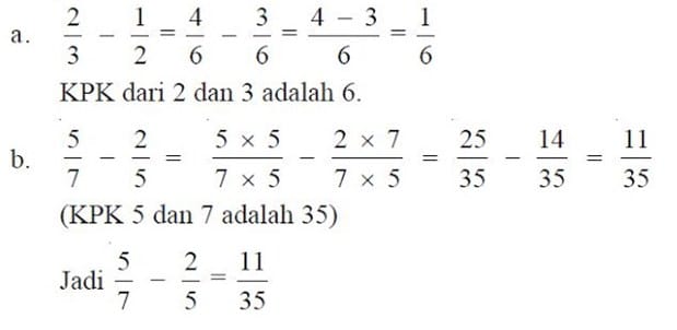 Detail Contoh Pengurangan Pecahan Nomer 7