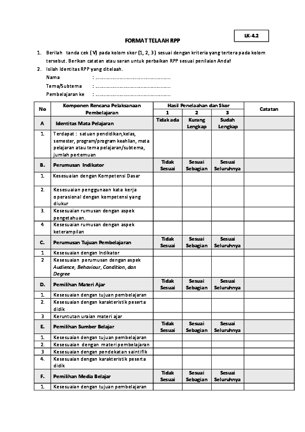 Detail Contoh Penilaian Dalam Rpp Kurikulum 2013 Nomer 12