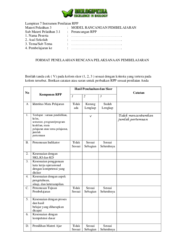 Detail Contoh Penilaian Dalam Rpp Kurikulum 2013 Nomer 43