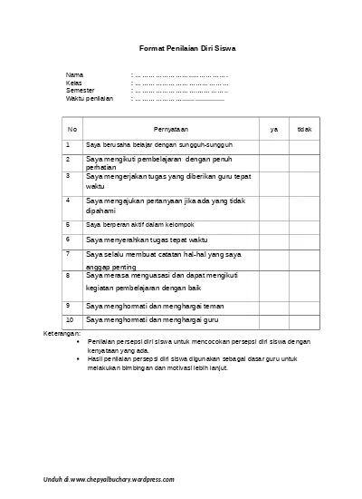 Detail Contoh Penilaian Diri Nomer 25