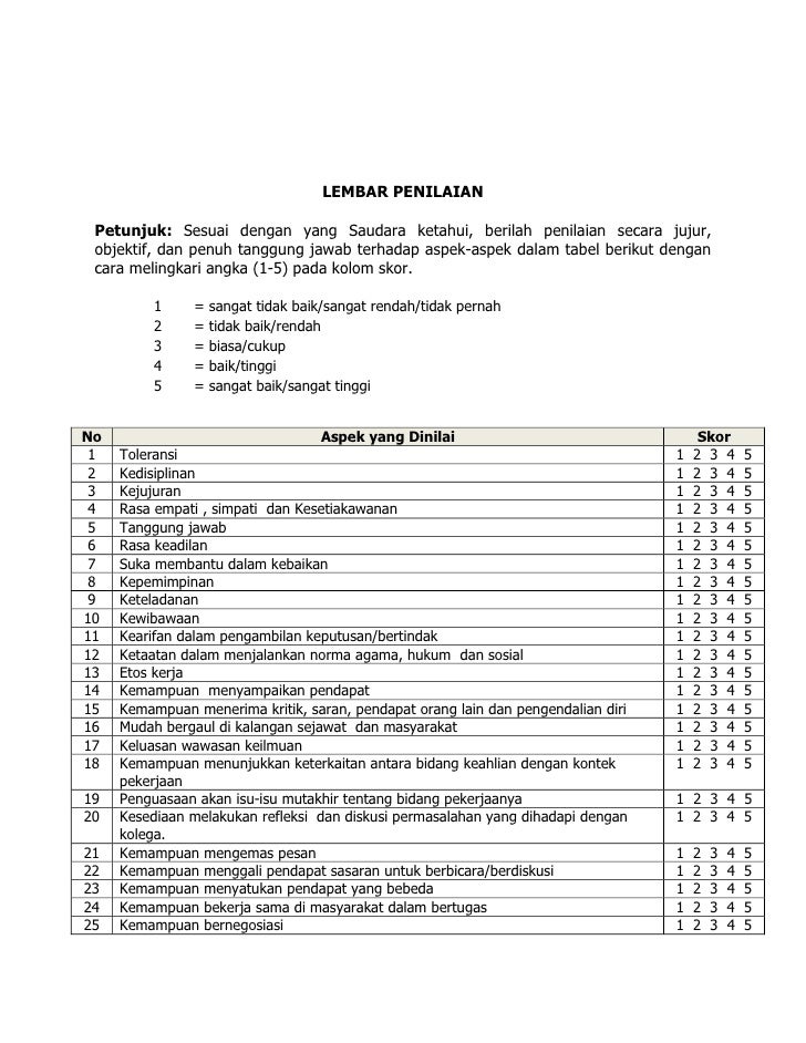 Detail Contoh Penilaian Karyawan Nomer 39