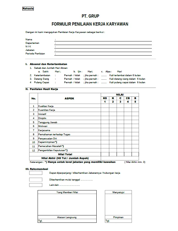 Detail Contoh Penilaian Karyawan Nomer 8