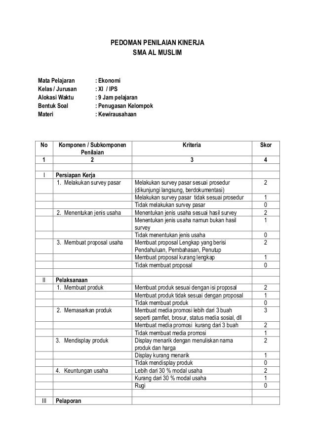 Detail Contoh Penilaian Kinerja Nomer 14