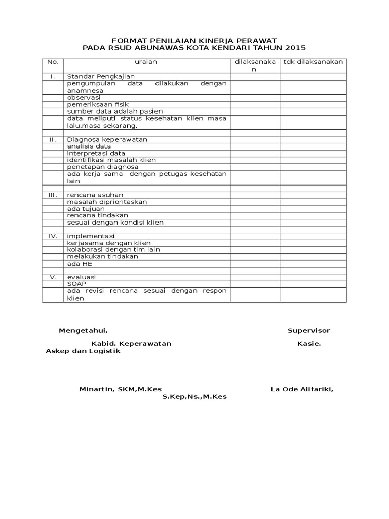 Detail Contoh Penilaian Kinerja Nomer 21