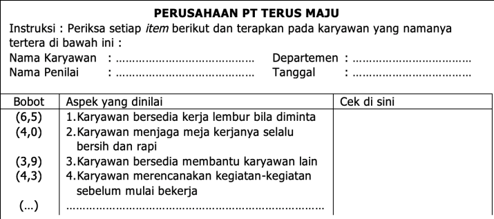 Detail Contoh Penilaian Kinerja Pada Perusahaan Nomer 49