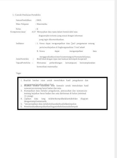 Detail Contoh Penilaian Portofolio Matematika Nomer 11