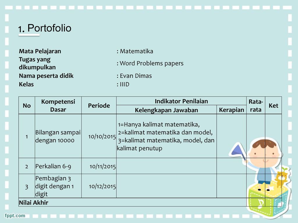 Detail Contoh Penilaian Portofolio Matematika Nomer 38