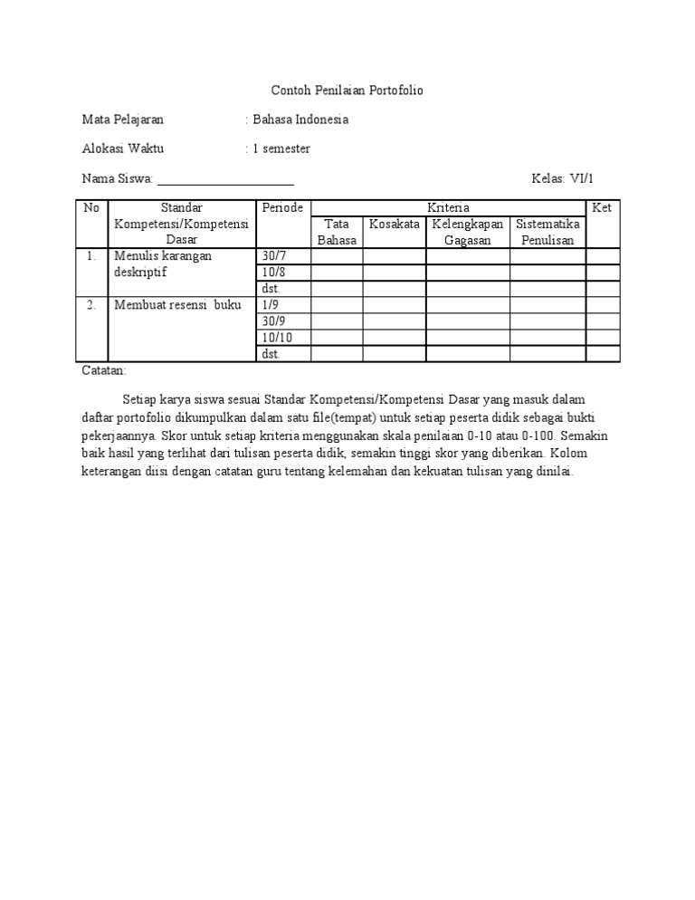 Detail Contoh Penilaian Portofolio Matematika Nomer 6