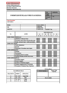 Detail Contoh Penilaian Prestasi Kerja Nomer 17