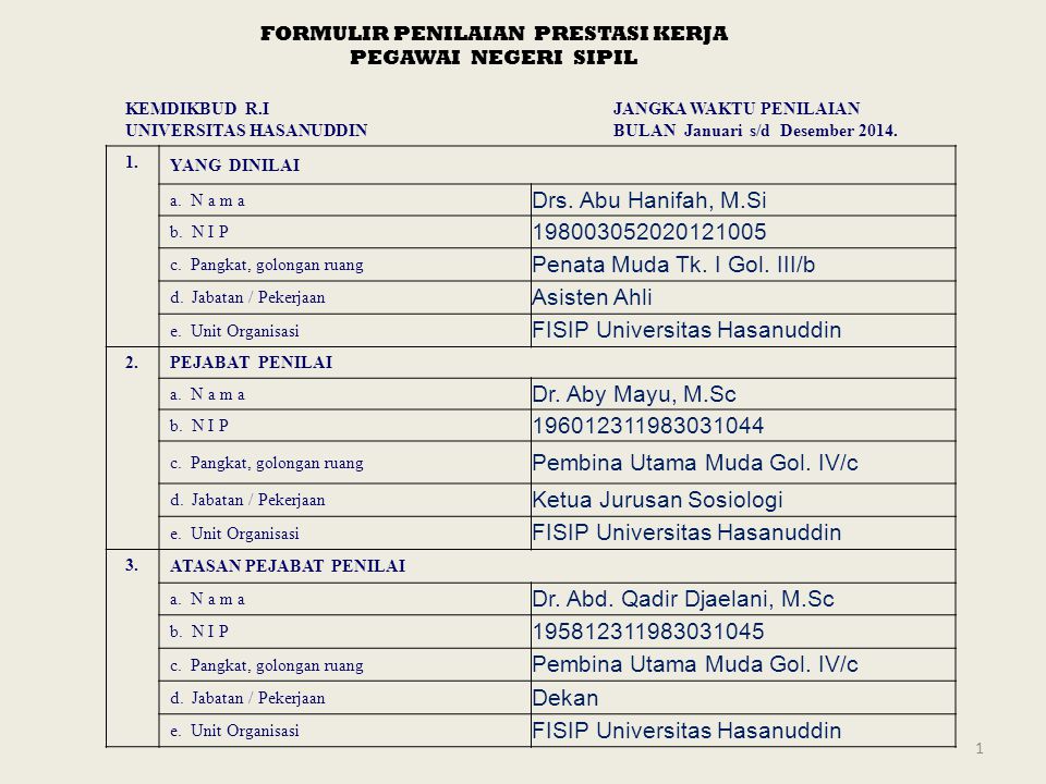 Detail Contoh Penilaian Prestasi Kerja Nomer 8