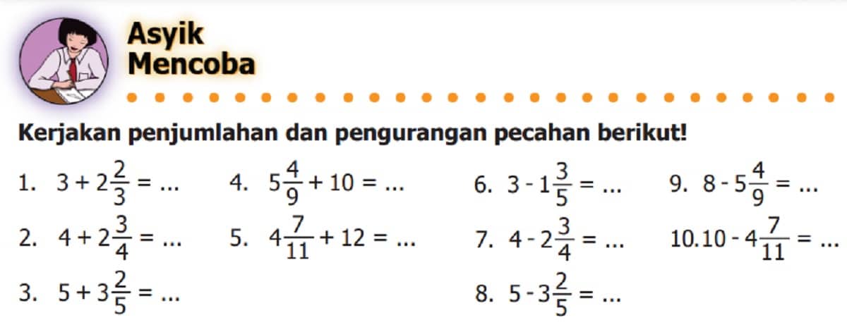 Detail Contoh Penjumlahan Dan Pengurangan Pecahan Nomer 20