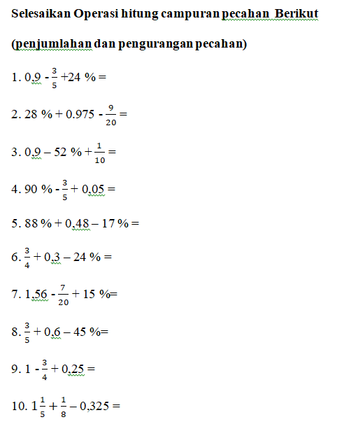 Detail Contoh Penjumlahan Dan Pengurangan Pecahan Nomer 23